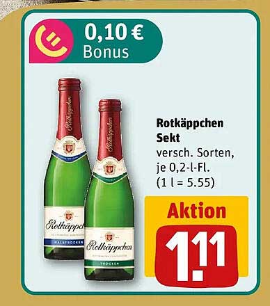 Rotkäppchen Sekt versch. Sorten, je 0,2-l-Fl. (1 l = 5.55)