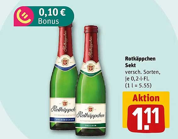 Rotkäppchen Sekt versch. Sorten, je 0,2-l-Fl. (1 l = 5.55)