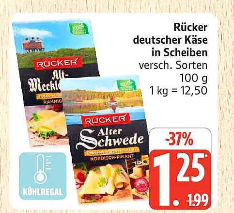 Rücker deutscher Käse in Scheiben versch. Sorten
