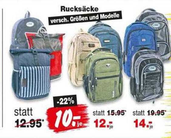 Rucksäcke versch. Größen und Modelle