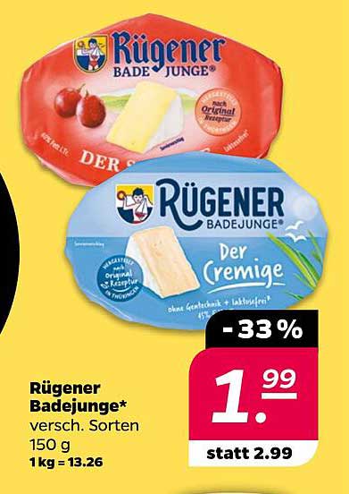 Rügener Badejunge* versch. Sorten 150 g 1 kg = 13.26