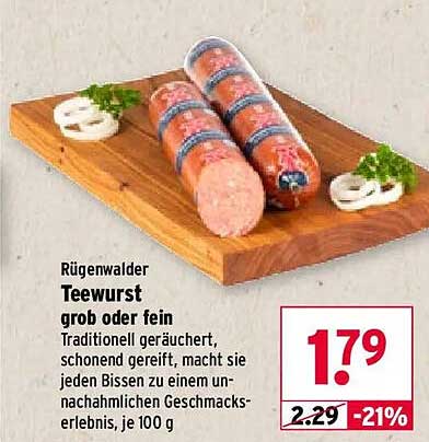 Rügenwalder Teewurst grob oder fein