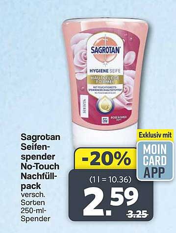Sagrotan Seifenspender No-Touch Nachfüllpack versch. Sorten 250-ml-Spender