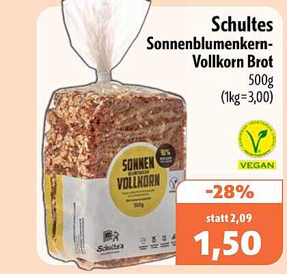 Schultes Sonnenblumenkern-Vollkorn Brot