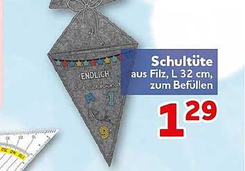 Schultüte aus Filz, L 32 cm, zum Befüllen