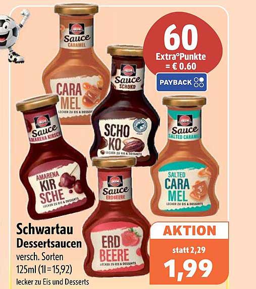 Schwartau Dessertsaucen versch. Sorten 125ml (11=15,92) lecker zu Eis und Desserts