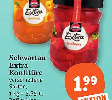 Schwartau Extra Konfitüre verschiedene Sorten, 1 kg = 5,85 €,
