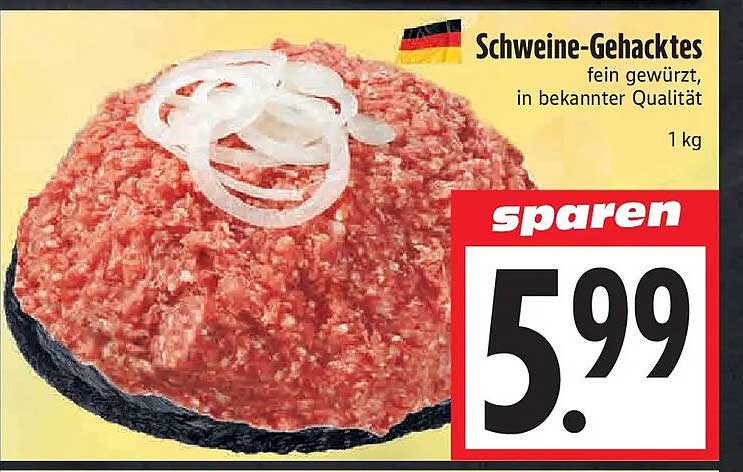 Schweine-Gehacktes fein gewürzt, in bekannter Qualität 1 kg