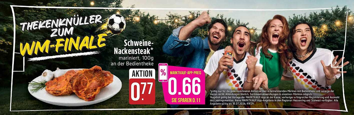 Schweine-Nackensteak* mariniert, 100g an der Bedientheke