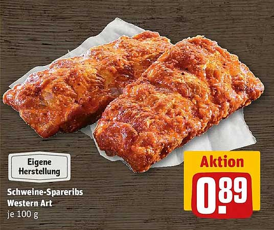 Schweine-Spareribs Western Art je 100 g