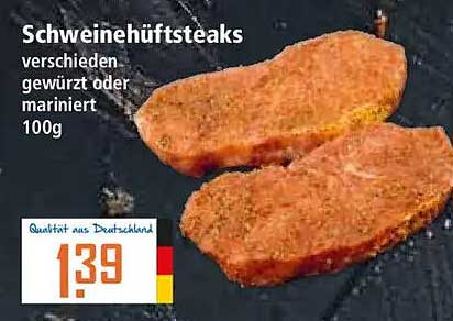 Schweinehüftsteaks verschieden gewürzt oder mariniert 100g