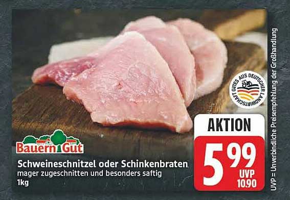 Schweineschnitzel oder Schinkenbraten