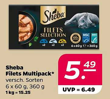 Sheba Filets Multipack* versch. Sorten 6 x 60 g, 360 g