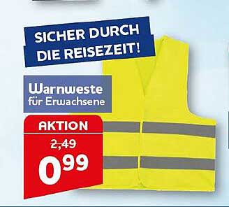 SICHER DURCH DIE REISEZEIT! Warnweste für Erwachsene AKTION