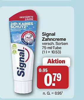 Signal Zahncreme versch. Sorten 75-ml-Tube (1 l = 10.53)