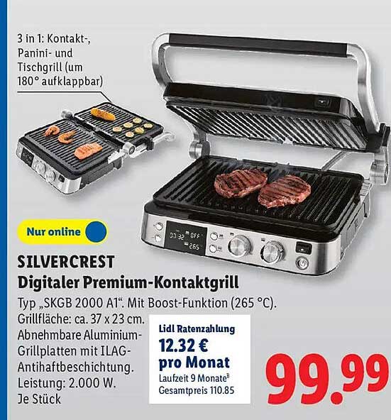 SILVERCREST Digitaler Premium-Kontaktgrill
