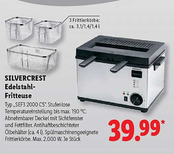 SILVERCREST Edelstahl-Fritteuse