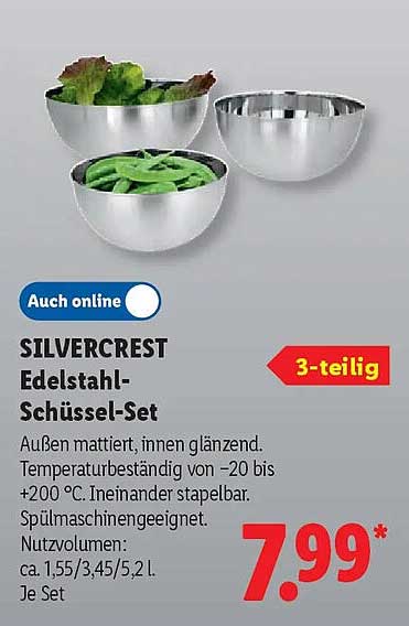 SILVERCREST Edelstahl-Schüssel-Set