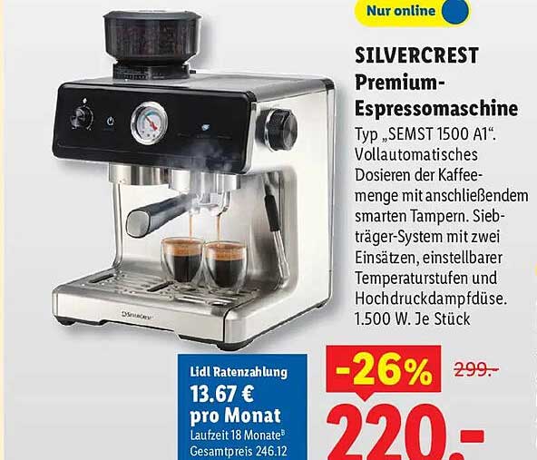 SILVERCREST Premium-Espressomaschine