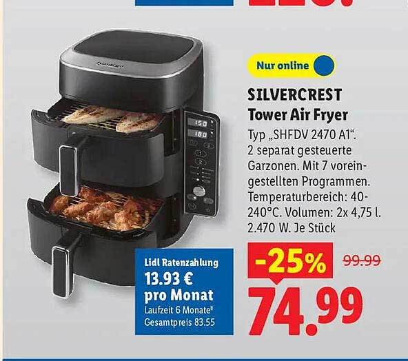 SILVERCREST Tower Air Fryer