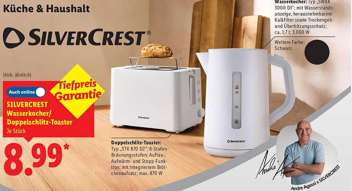 SILVERCREST Wasserkocher/ Doppelschlitz-Toaster