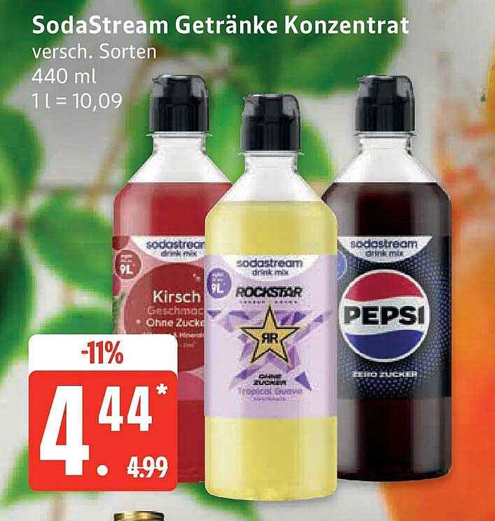 SodaStream Getränke Konzentrat versch. Sorten 440 ml 1 l = 10,09