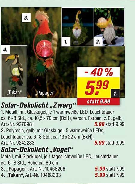 Solar-Dekofigur „Zwerg“