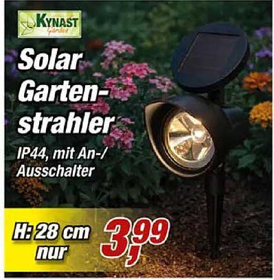 Solar Gartenstrahler IP44, mit An-/Ausschalter