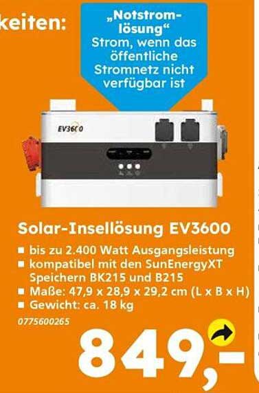 Solar-Insellösung EV3600
