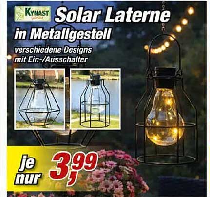 Solar Laterne in Metallgestell