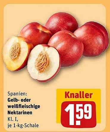 Spanien: Gelb- oder weißfleischige Nektarinen Kl. I, je 1-kg-Schale
