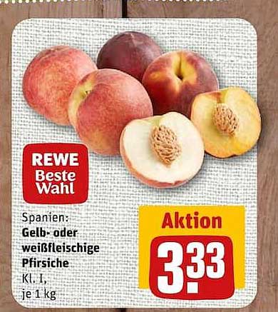 Spanien: Gelb- oder weißfleischige Pfirsiche