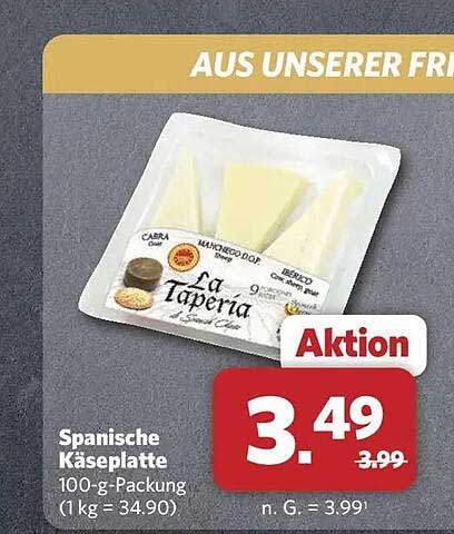 Spanische Käseplatte 100-g-Packung (1 kg = 34,90)