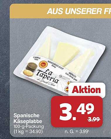 Spanische Käseplatte 100-g-Packung (1 kg = 34.90)