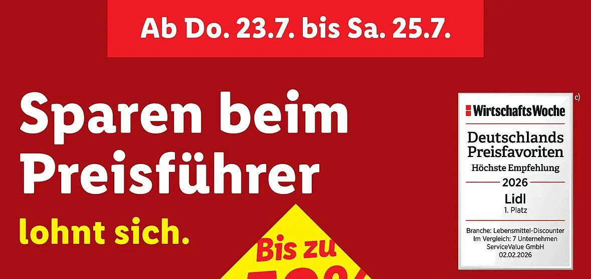 Sparen beim Preisführer lohnt sich.