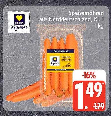 Speisemöhren aus Norddeutschland, Kl. I 1 kg