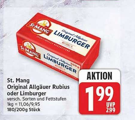 St. Mang Original Allgäuer Rubius oder Limburger