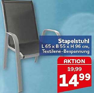 Stapelsstuhl L 65 x B 55 x H 96 cm, Textilene-Bespannung