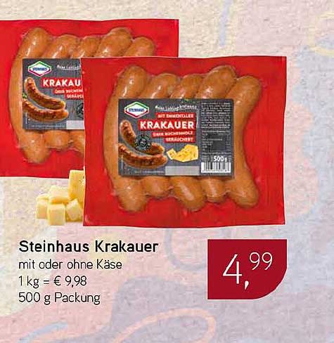 Steinhaus Krakauer mit oder ohne Käse