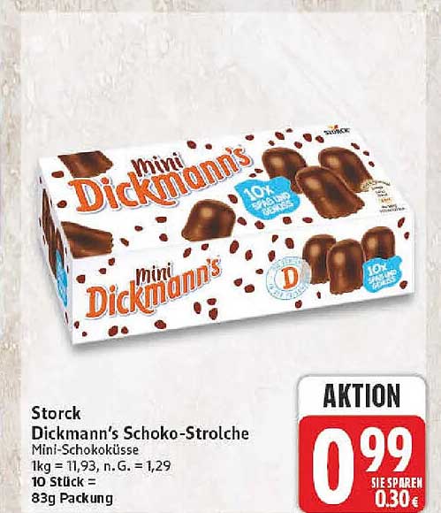Stock Dickmann’s Schoko-Strolche Mini-Schokoküsse