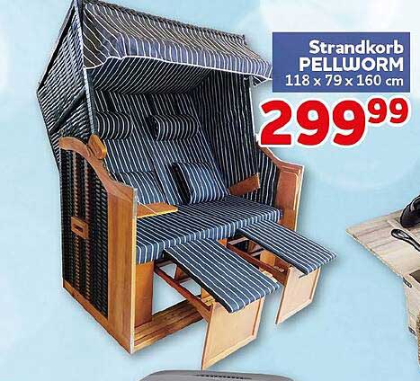 Strandkorb PELLWORM 118 x 79 x 160 cm