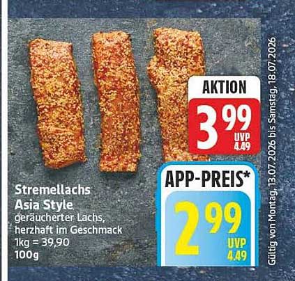 Stremellachs Asia Style geräucherter Lachs, herzhaft im Geschmack 1kg = 39,90 100g