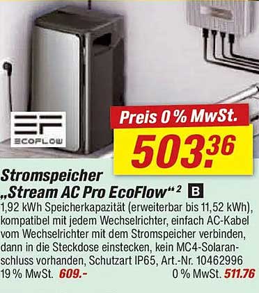 Stromspeicher „Stream AC Pro EcoFlow“ 2 B