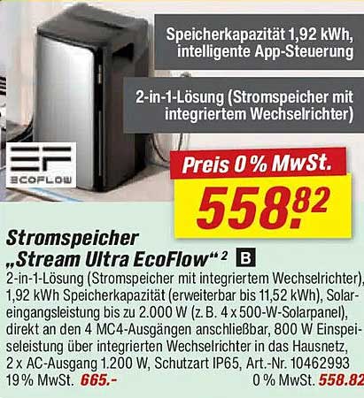 Stromspeicher „Stream Ultra EcoFlow“² B