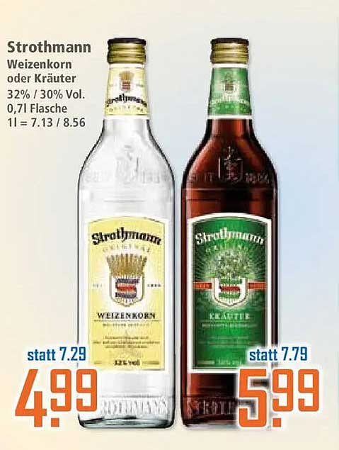 Strothmann Weizenkorn oder Kräuter 32% / 30% Vol. 0,7l Flasche