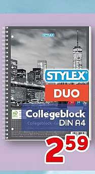 STYLEX DUO Collegeblock DIN A4