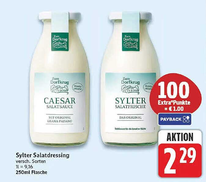 Sylter Salatdressing versch. Sorten 250ml Flasche