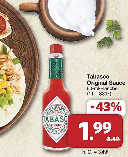 Tabasco Original Sauce 60-ml-Flasche
