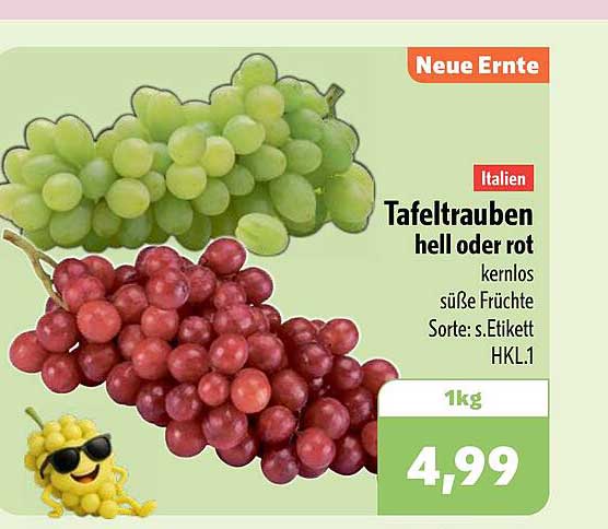 Tafeltrauben hell oder rot