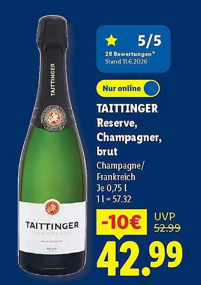TAITTINGER Reserve, Champagner, brut